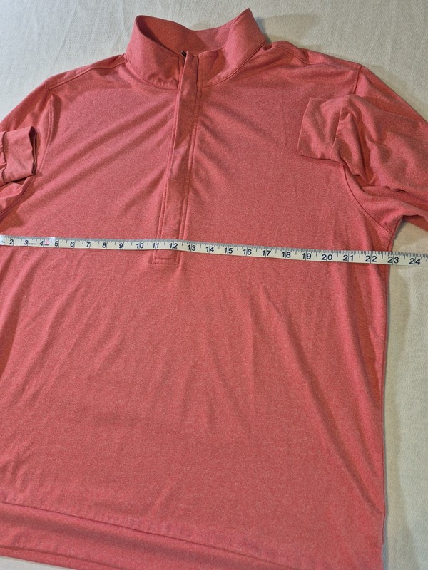Matte Grey Golf Pullover 1/2 Zip Mens Size Large Long Sleeve Heather Red gallery