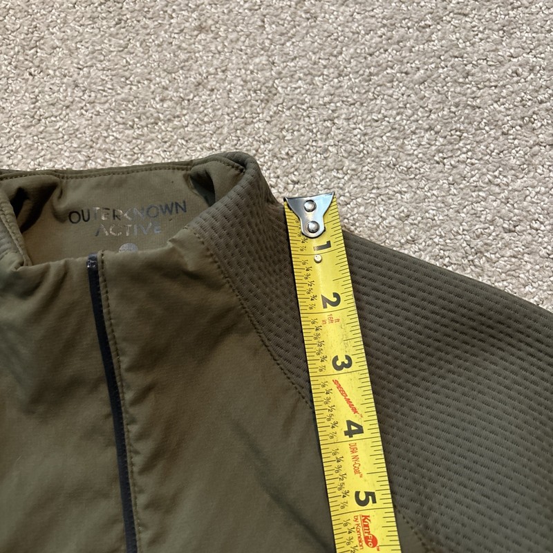 Outerknown Active 1/4 Zip Pullover Jacket Mens Sz XS Olive Green Warm Up gallery