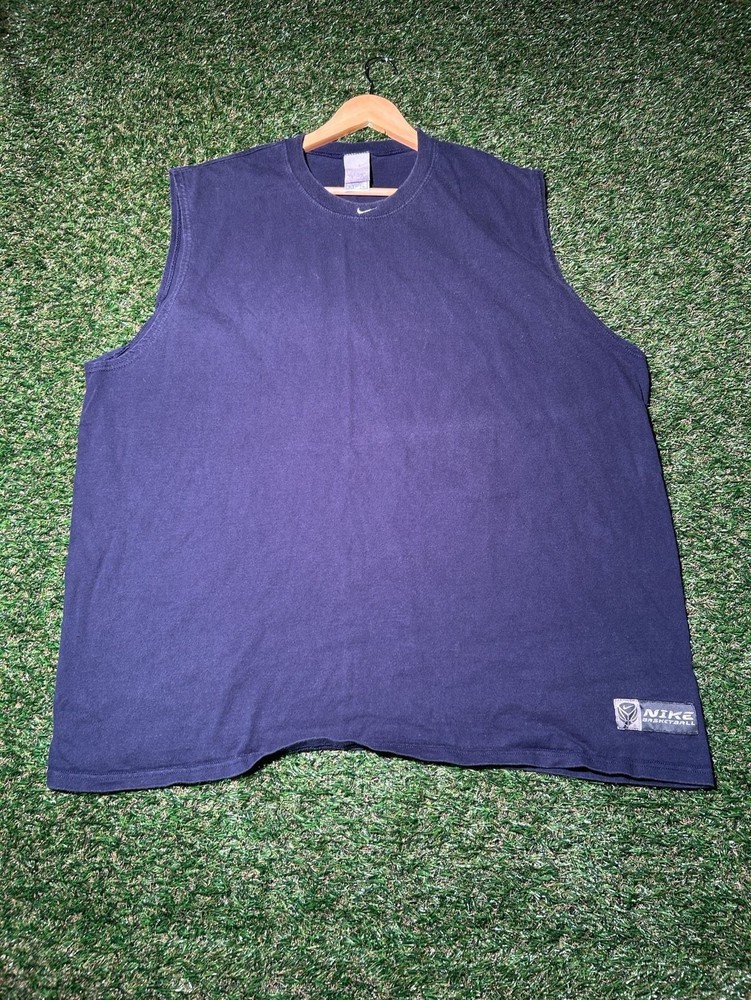 Vintage Nike Basketball Navy Sleeveless Crew Neck Tank Top