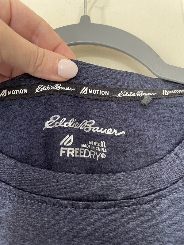 Eddie Bauer Motion Shirt Long Sleeve Blue Heathered Free Dry ~ Men’s Size XL gallery