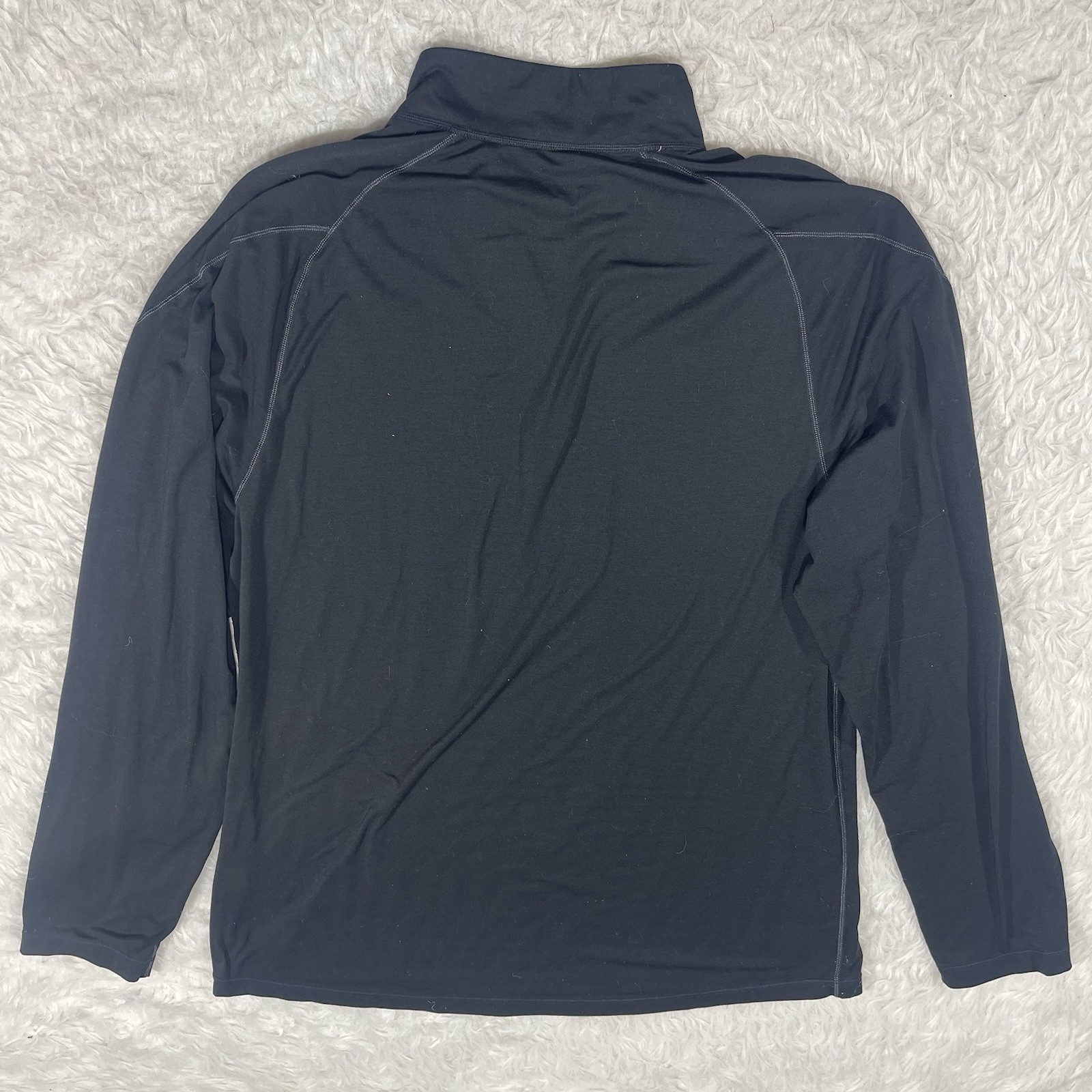 Paradox Mens XL Merino Blend Poly Wool Spandex 1/4 Zip Black O2 gallery