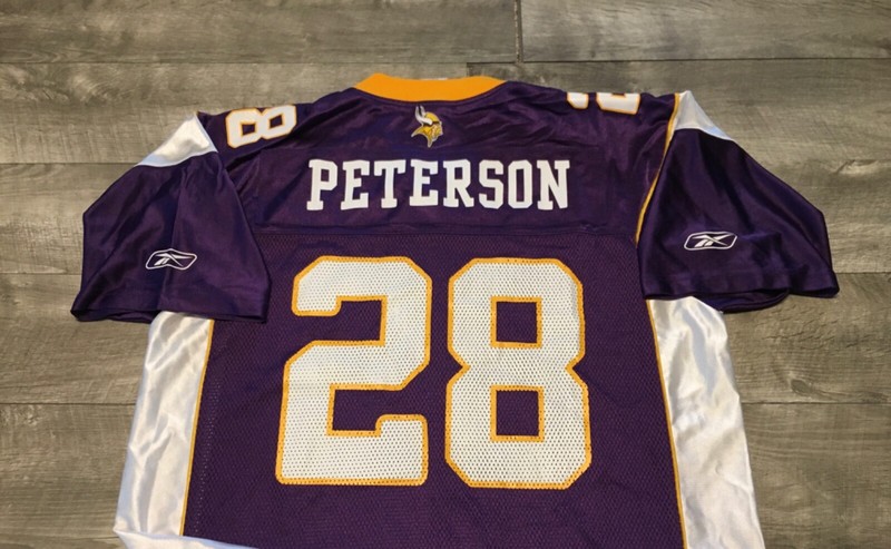 Adrian Peterson Reebok On Field Minnesota Vikings Football Jersey Size XLarge gallery