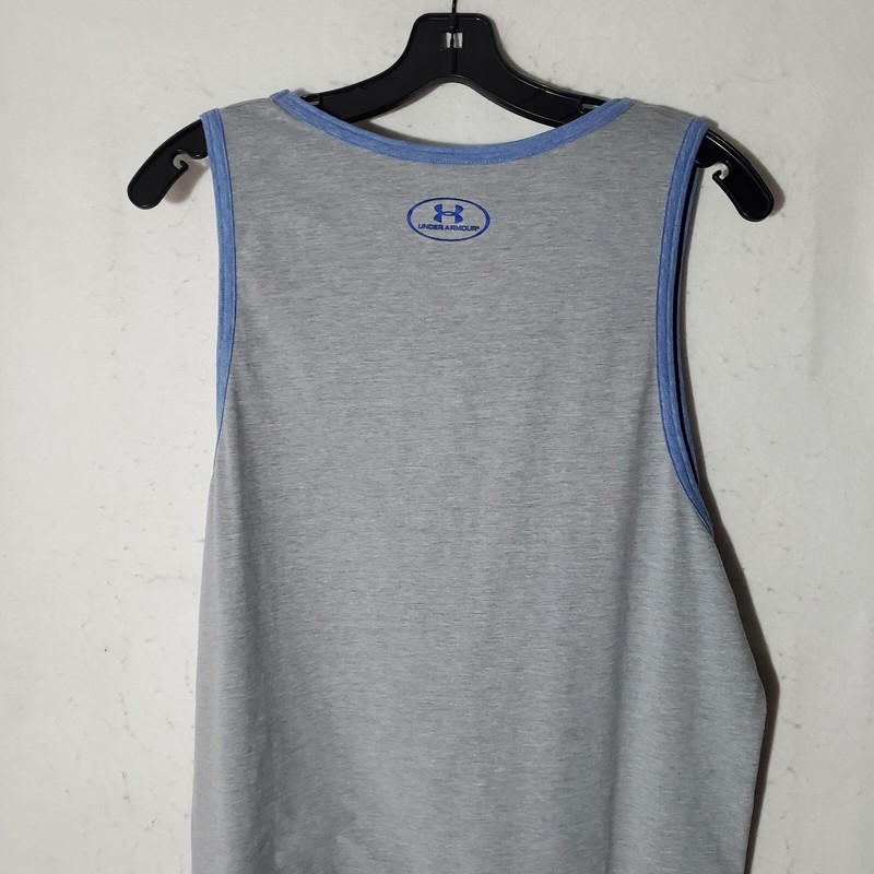 Under Armour Tank Top Mens Medium White Sleeveless Crew Neck Cotton Grey gallery