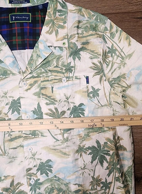 William Murray Men's Medium Linen Blend Golf Polo Hawaiian Shirt S/S Casual gallery