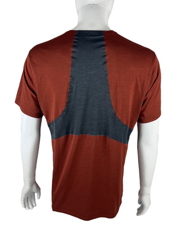 Lululemon Men XL Shirt Short Sleeve Tee Gym Training Casual Rust Performance EUC gallery