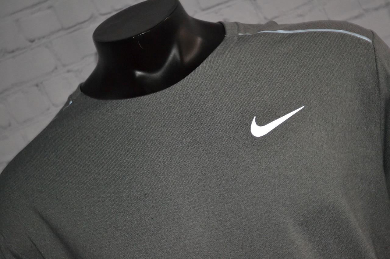 42048-a Nike Running Shirt Workout Reflective Gray Polyester Size 2XL Adult Mens gallery
