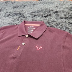 Nike Rafa Nadal Polo Shirt Small Men’s Maroon Dri-Fit Slim