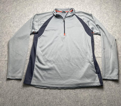 Alo Pullover Mens Medium Gray CoolFit 1/4 Zip Long Sleeve Top Athletic *SEE PICS