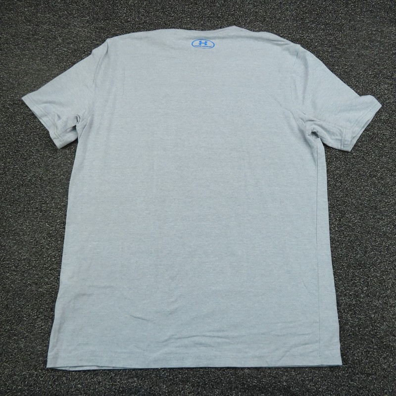 Under Armour Shirt Adult Large Gray & Blue HeatGear Football Breathable Gym Mens gallery