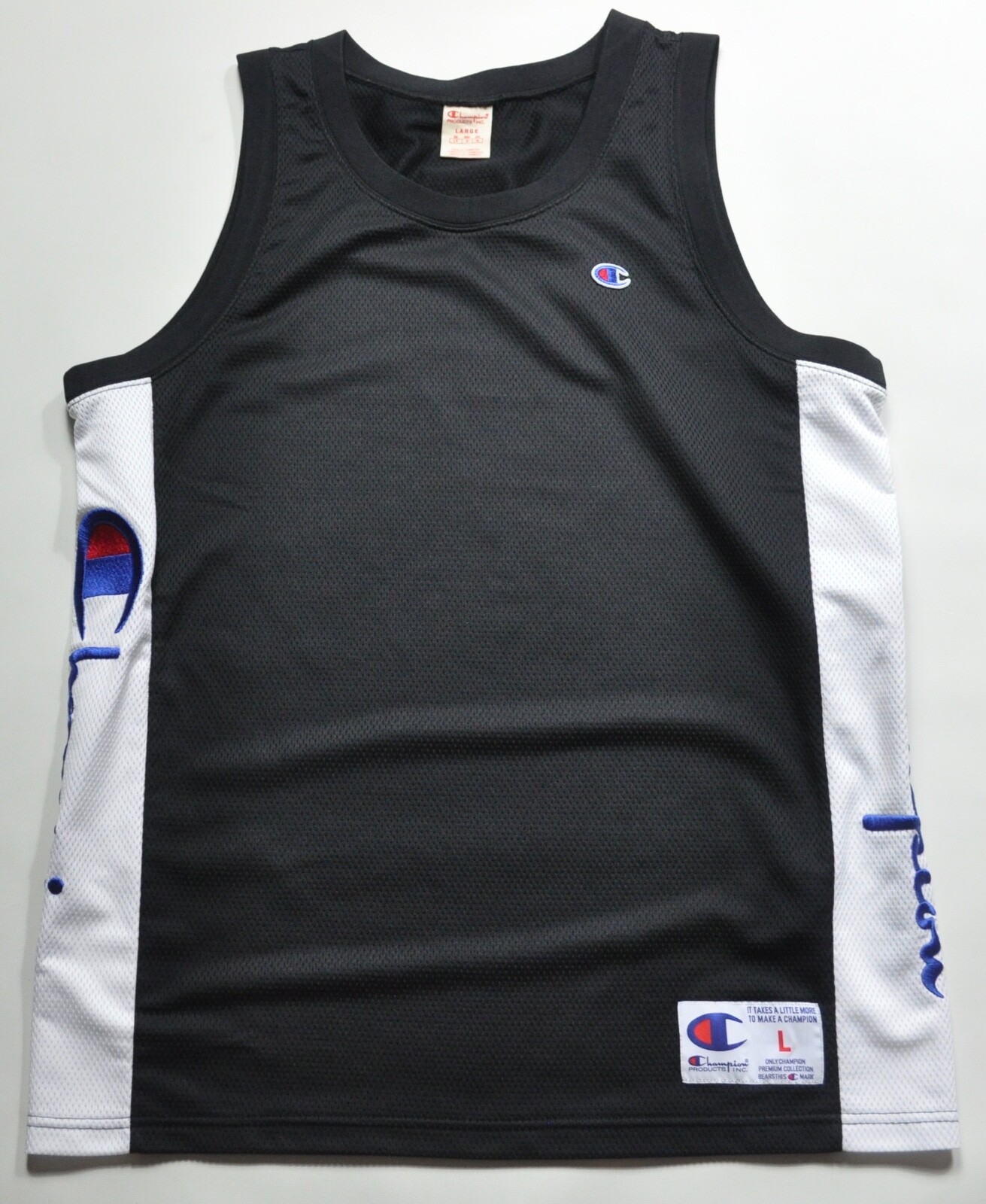 *Rare (2) Champion Reverse Weave Script Jerseys Black & White Size Large gallery
