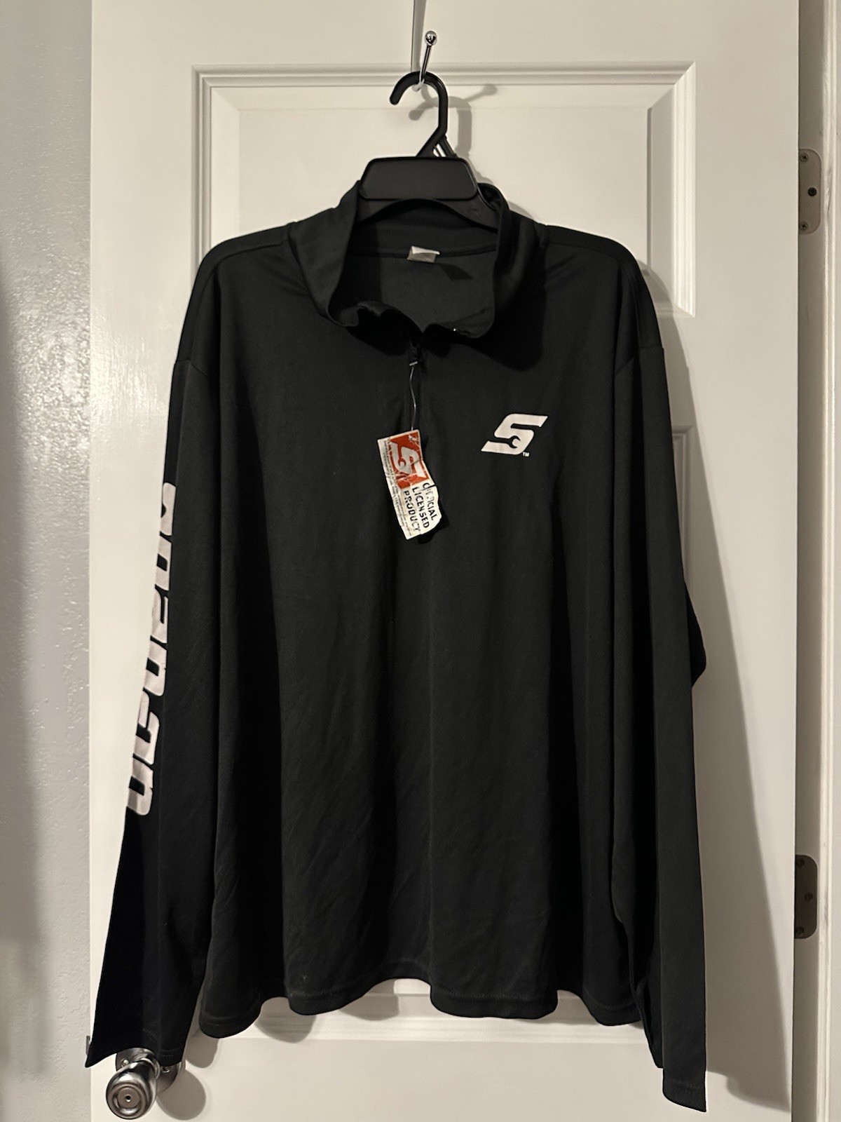 Snap-On Quarter Zip Shirt Black Performance Pullover Mens Size XL Long Sleeve gallery