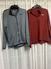 Nike Dri-Fit Pullover 3/4 Pullover Maroon And Full Zip Gray Mediums. T4
