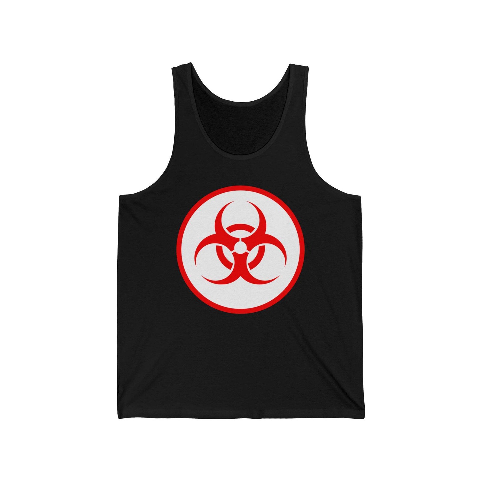 Biohazard Red Warning Symbol Tank Top | Danger Science Unisex Tee Red gallery