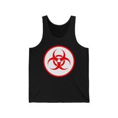 Biohazard Red Warning Symbol Tank Top | Danger Science Unisex Tee Red