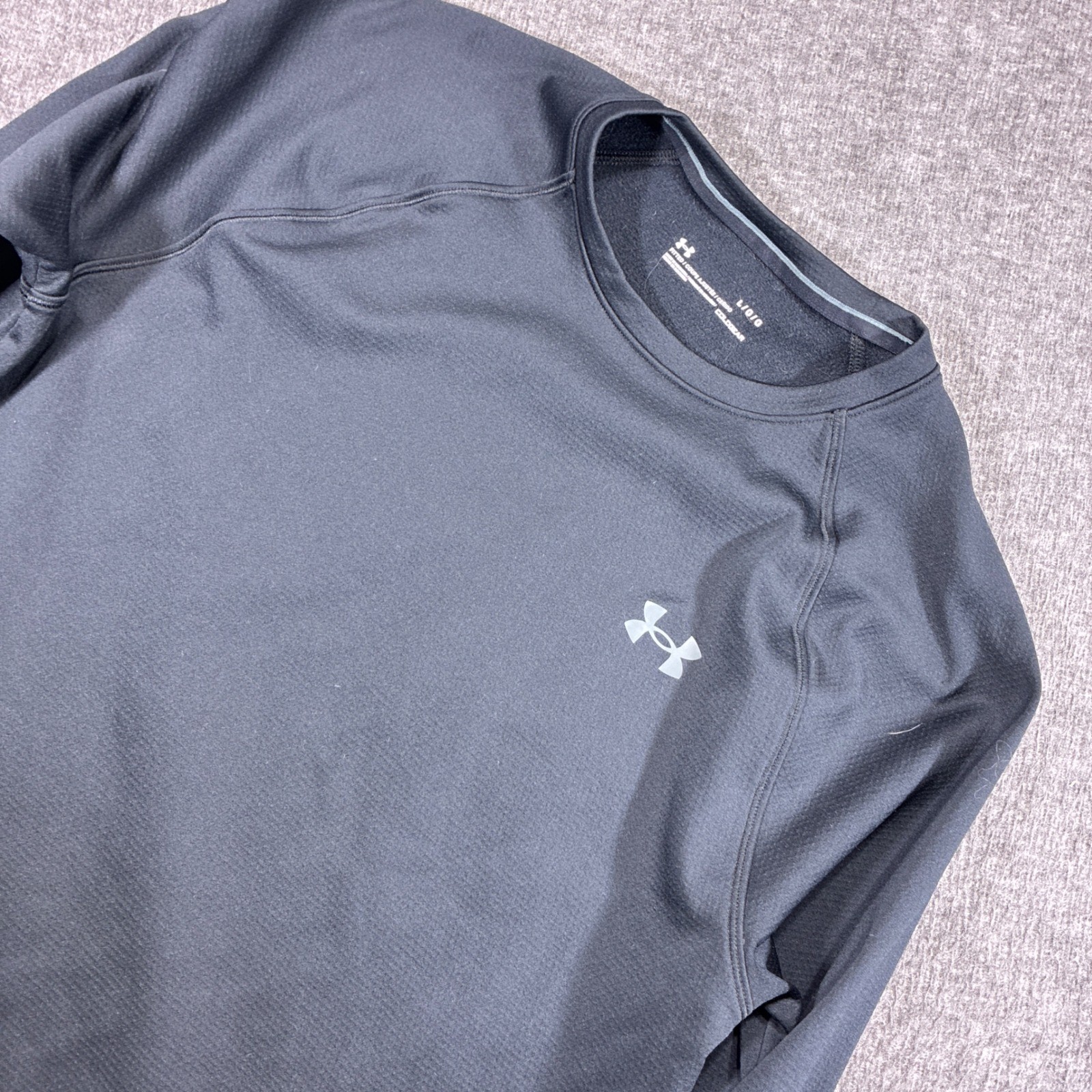 Under Armour Base 4.0 Crew Neck Shirt Mens Large Black ColdGear Fitted Warm gallery