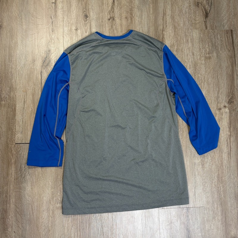 Nike Pro Combat Mens Batting Shirt Medium 3/4 Sleeve Active Gray Blue gallery