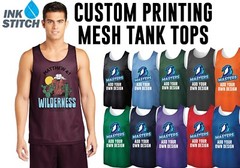 Ink Stitch Men Design Your Own Custom Printed Mesh Reversible Tank Tops