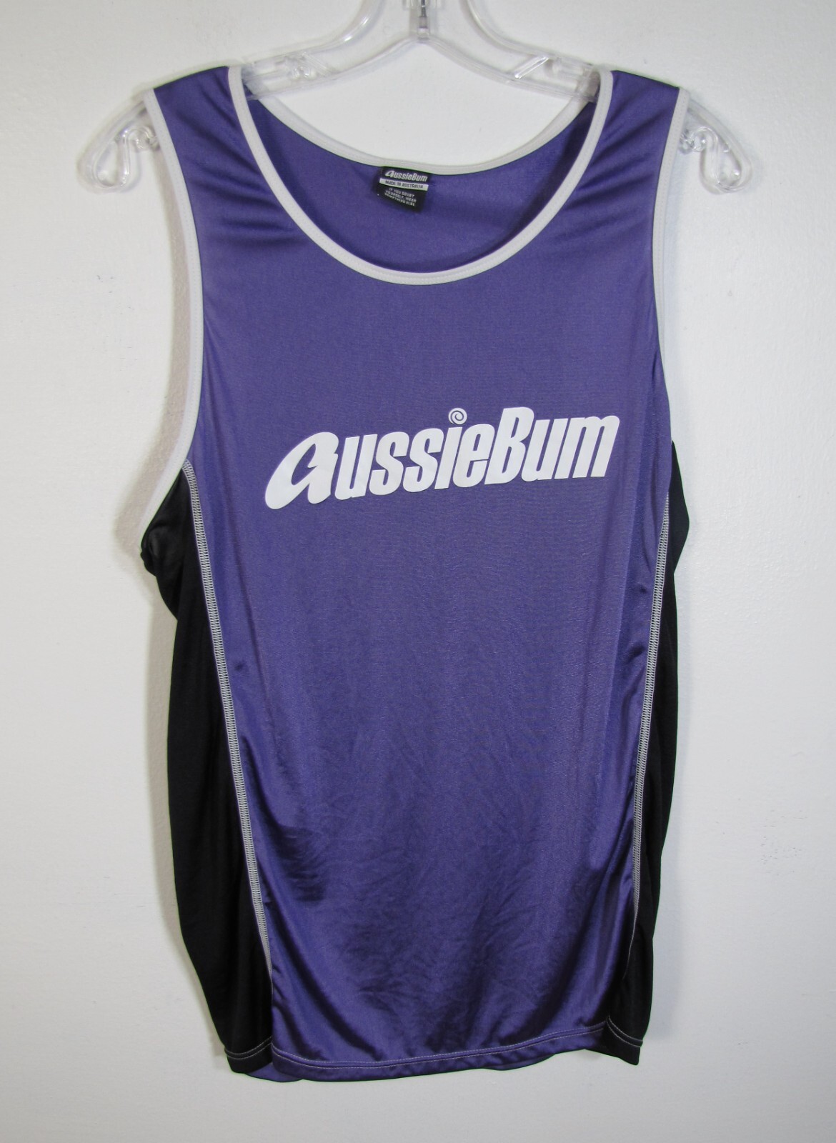 AussieBum Men's Medium Purple Black Stretch Nylon Athletic Tank Top gallery