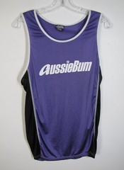 AussieBum Men’s Medium Purple Black Stretch Nylon Athletic Tank Top