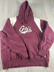 Nike Mens XL Griz Hoodie Long Sleeve Burgundy Center Swoosh