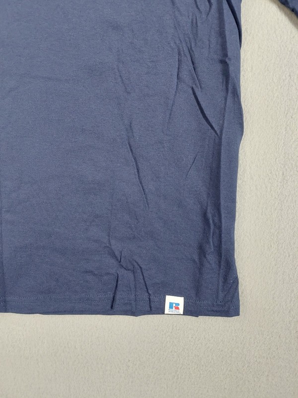 Russell Athletic Men T Shirt M Blue Crew Neck Long Sleeve Pullover Logo Active gallery