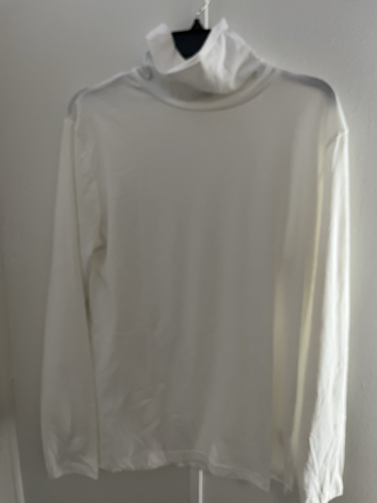 Men's White Mock Neck Long Sleeve Compression T-Shirt Athletic Fit Size L gallery