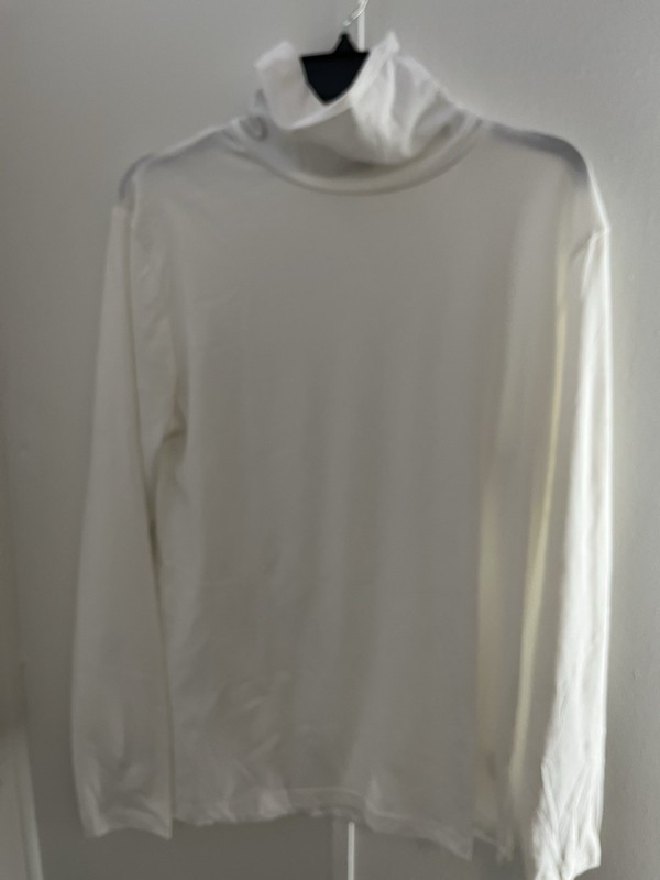 Men's White Mock Neck Long Sleeve Compression T-Shirt Athletic Fit Size L gallery