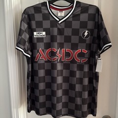 AC/DC Men’s Licensed Baseball Jersey Checkered Print Size L