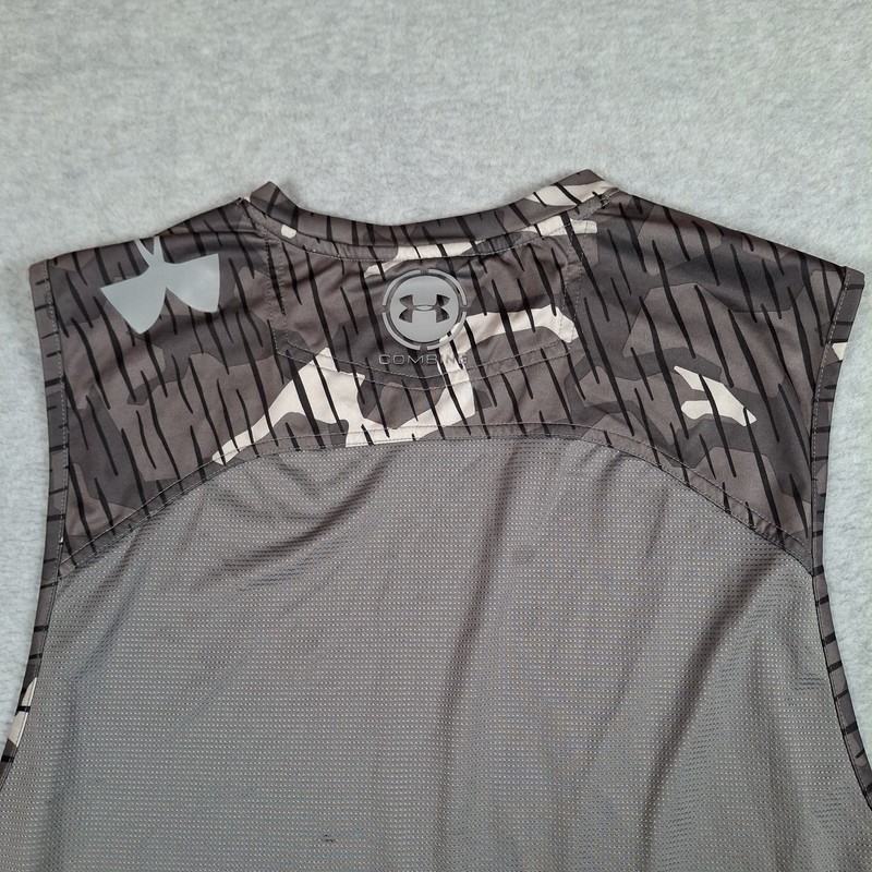 Under Armour Combine Training Shirt Men Medium Heatgear Brown Gray Camo gallery
