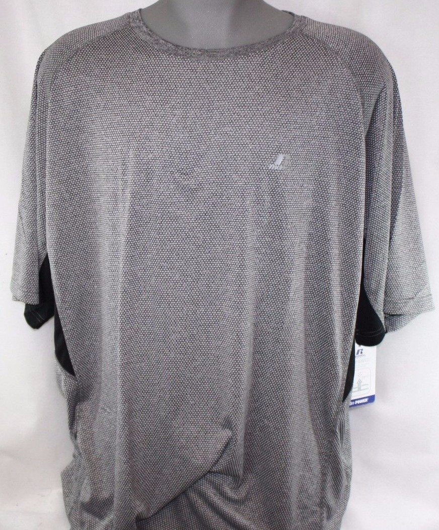 NEW Mens Russell Athletic Charcoal Grey B&T Dri Power Moisture Wicking Shirt gallery