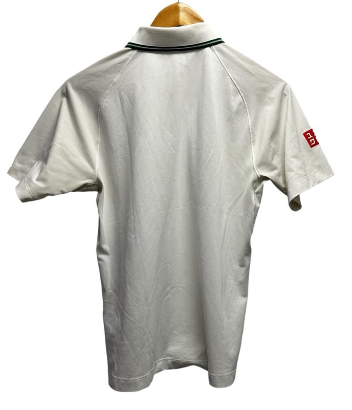 Uniqlo x Kei Nishikori Mens Sz XS Tennis Polo Short Sleeve Shirt White Polyester gallery