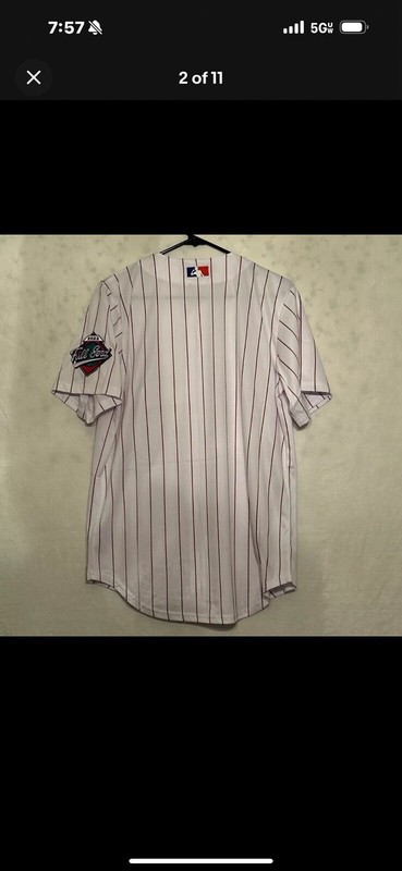 NWT Nelk Boys Full Send Phillies Baseball Jersey Pin Stripe Large NEW Unopened gallery