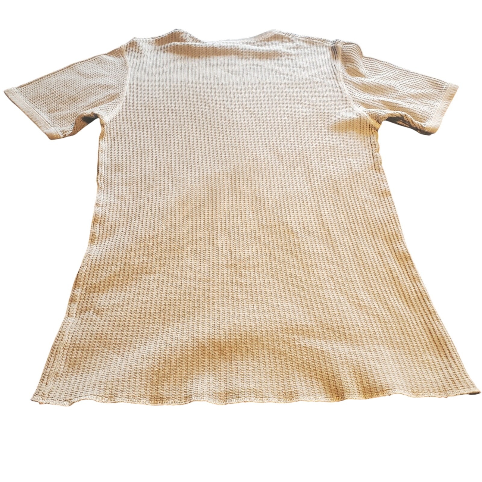 BKE Size L Resistance Strength 67 Fitted Light Tannish Gray Waffle Knit Tee gallery
