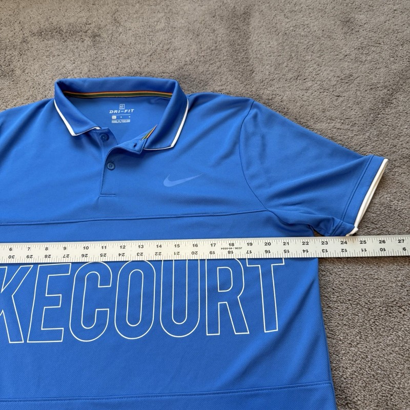 Nike Dri Fit Court Dry Graphics Tennis Polo Blue Men’s Large 939162 gallery