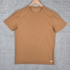 Vuori Mens Strato Tech Tee Heathered Camel Brown Short Sleeve T-Shirt Size Large