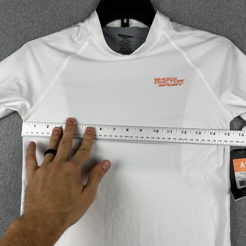 Shock Doctor Compression Shirt Mens Small White Short Sleeve Athletic SDS90760 gallery
