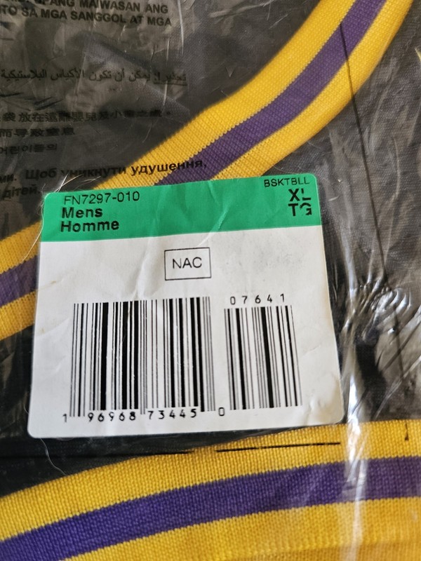 NIKE Kobe Mamba Mentality Lakers Uniform Size: XL Black Men FN7297-010 gallery