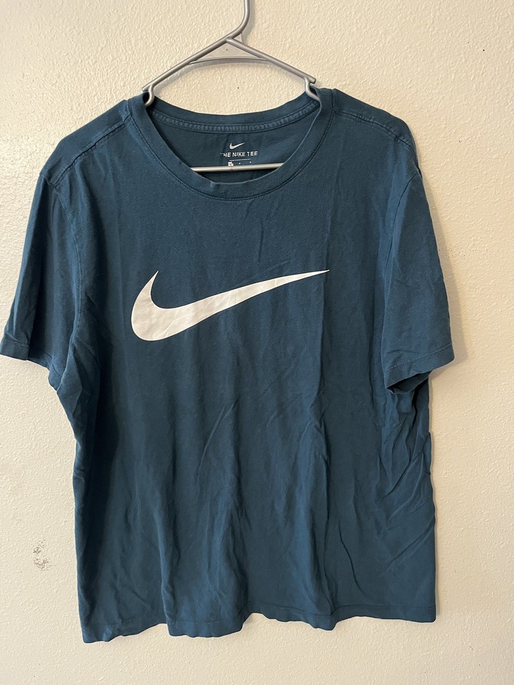 The Nike Tee T-shirt Mens Teal W/ Logo Graphic Size Large Logo