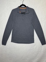 Omni Wool Pullover Mens Small Gray Quarter Zip Long Sleeve Merino Blend Outdoor