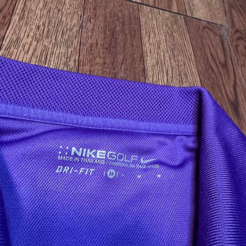 Nike Golf Purple Dri-Fit Retro Tech Sportswear Polo Button Shirt Medium gallery
