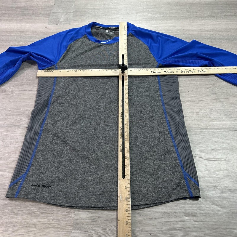 Nike Pro Dri-Fit Shirt Mens Small Blue 3/4 Sleeve Raglan Baseball CT2689-064 gallery