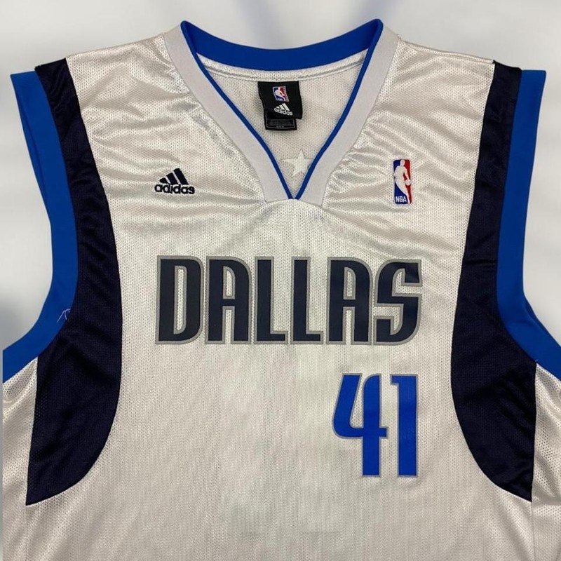 00s NBA Dallas Mavericks Dirk Nowitzki Basketball Jersey Adult M White gallery
