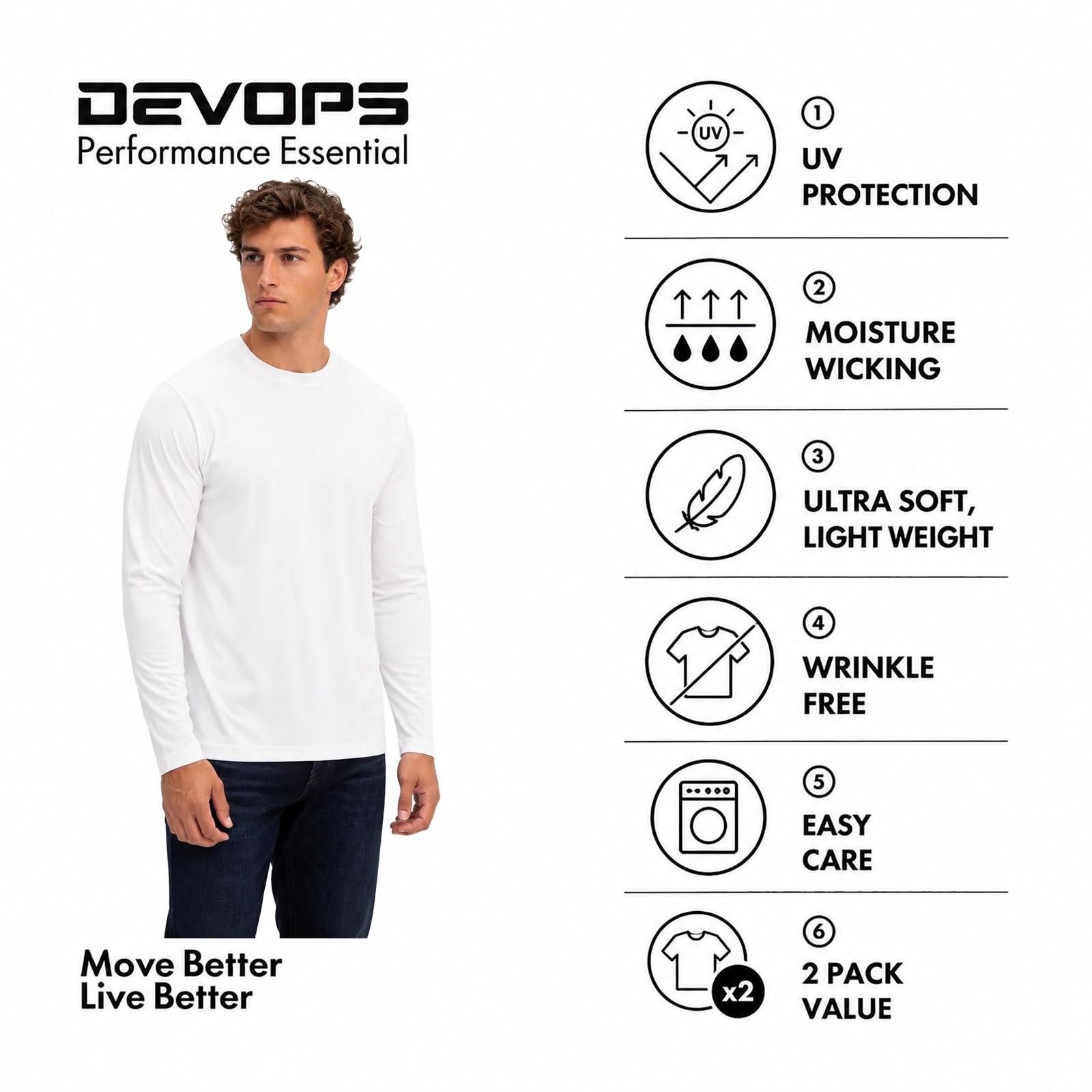 Men's Sun Protection Shirts UV SPF Long Sleeve Rash Guard Fishing Running gallery