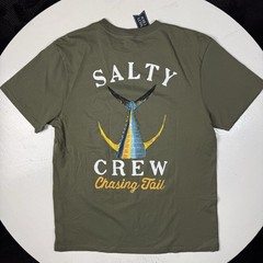 Salty Crew Chasing Tail Mens Size Medium Graphic T Shirt Olive Green New M NWT
