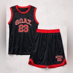 Black and Red GOAT 23 Men’s Jersey Set NWT