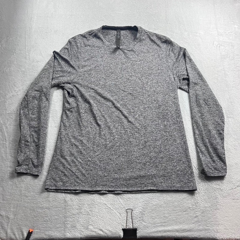 Lululemon Metal Vent Tech Long Sleeve Shirt Mens Large Heathered Grey Black L gallery