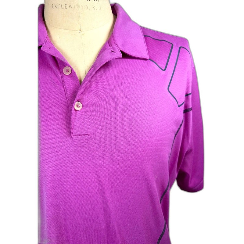 NIKE DRI-FIT GOLF Vented Back Athletic Polo Shirt Pink Purple XL short sleeve gallery