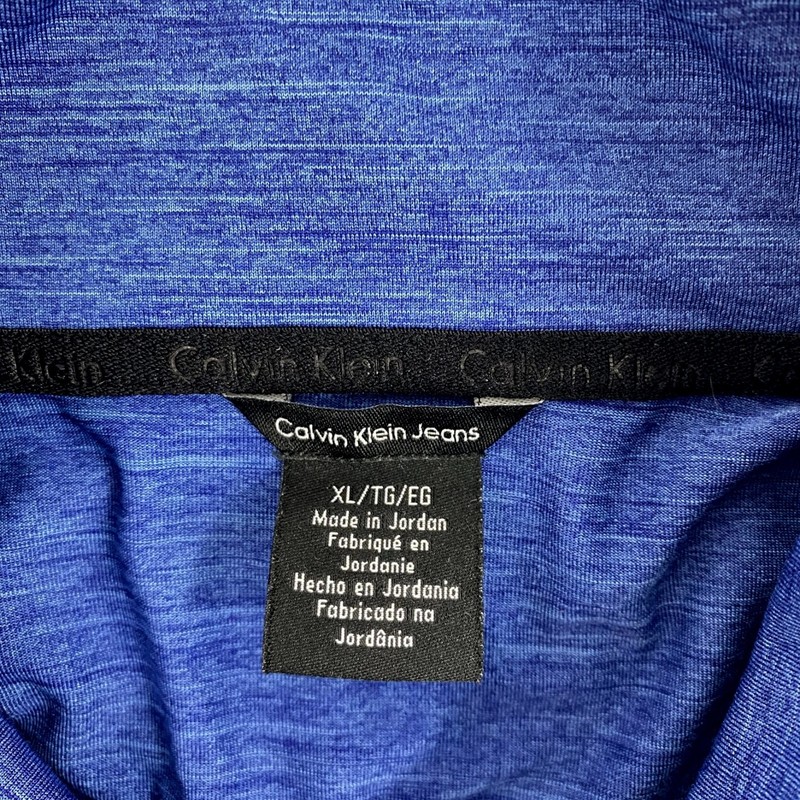 Calvin Klein Long Sleeve Pullover Shirt Men's XL Quarter Zip Blue Sweater Winter gallery