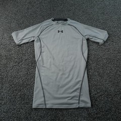 Under Armour Shirt Mens S White HeatGear Compression Performance Workout Gym Tee