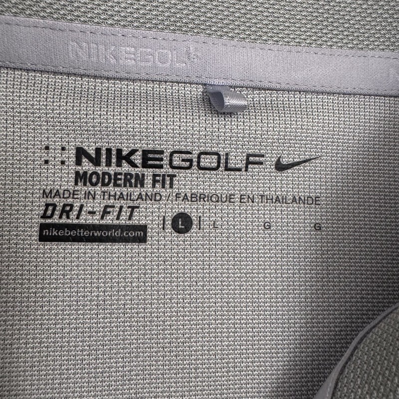 Nike Shirt Mens Large Gray Henley Golf Short Sleeve Snap Modern Fit gallery